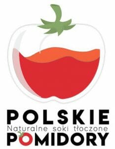 logo polskie pomidory, naturalne soki tłoczone 100%